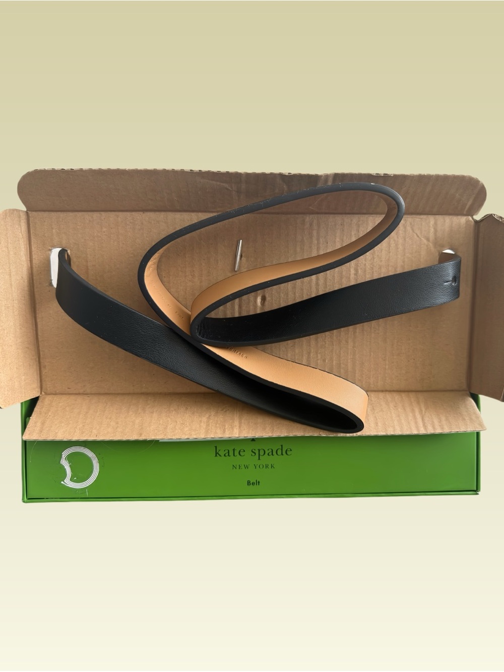 Kate Spade New York Black Bow Belt L/XL Gold Spade Logo NIB - Picture 5 of 9